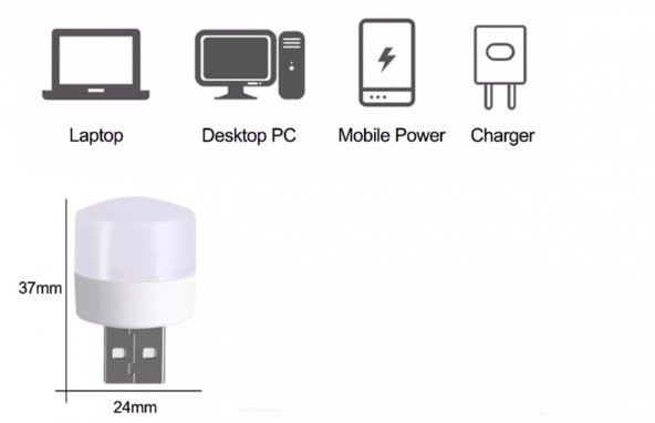 gaman 2 Adet Usb Led Küçük Beyaz Işık Lamba, Koridor, Tuvalet, Oturma, Çocuk Odası Için Gece Aydınlatma - 4