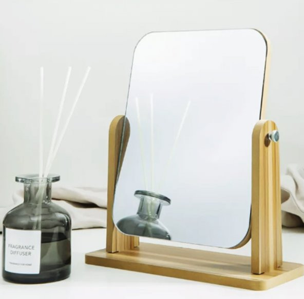 newnet Dekoratif Makyaj Aynası Standlı Ayna Masa Aynası Ahşaptan - Özel Tasarım