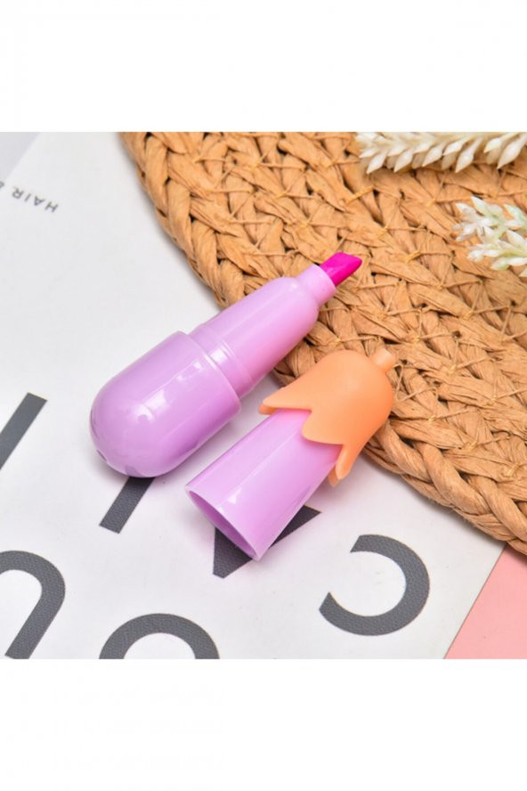 gaman Mini Fosforlu Patlıcan Şeklinde Kalem 4 paket( 24 ADET) Okul Öncesi Renkli Kalemler - 4