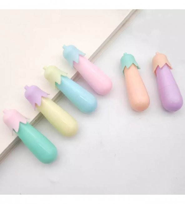 gaman Mini Fosforlu Patlıcan Şeklinde Kalem 4 paket( 24 ADET) Okul Öncesi Renkli Kalemler - 5