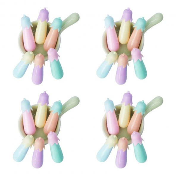 gaman Mini Fosforlu Patlıcan Şeklinde Kalem 4 paket( 24 ADET) Okul Öncesi Renkli Kalemler - 2