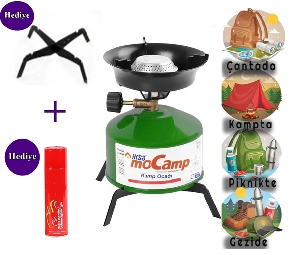 İksa Mocamp Taşınabilir Ocak Pratik Kamp Ocağı Seti Piknik Ocağı Ocak  1 Adet Çakmak Gazı + Metal Ayaklık - 4