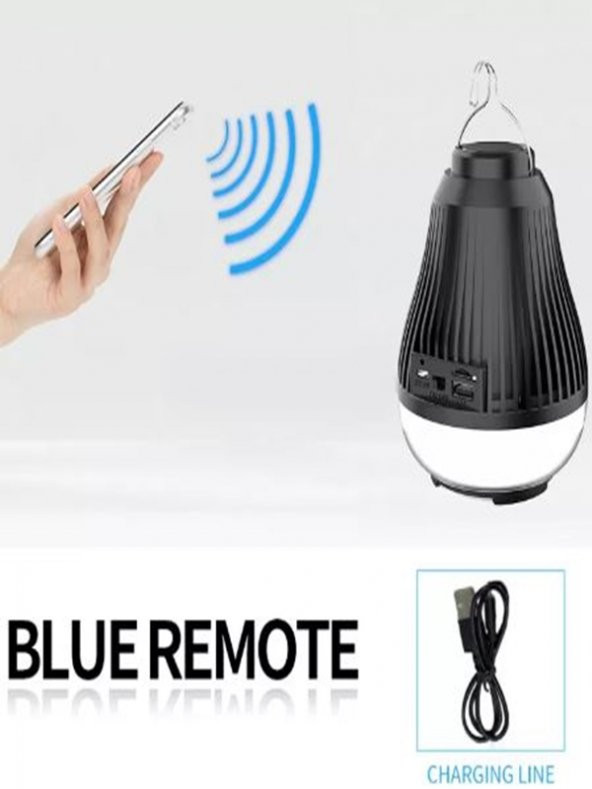 gaman Kablosuz Taşınabilir Bluetooth Hoparlörlü Şarjlı Led Aydınlatmalı Portatif Kamp Lambası - 6
