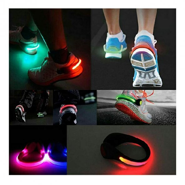 gaman Gece Güvenlik İçin Pilli Flaş Modlu Ayakkabı Klipsi Işığı (1li Paket)