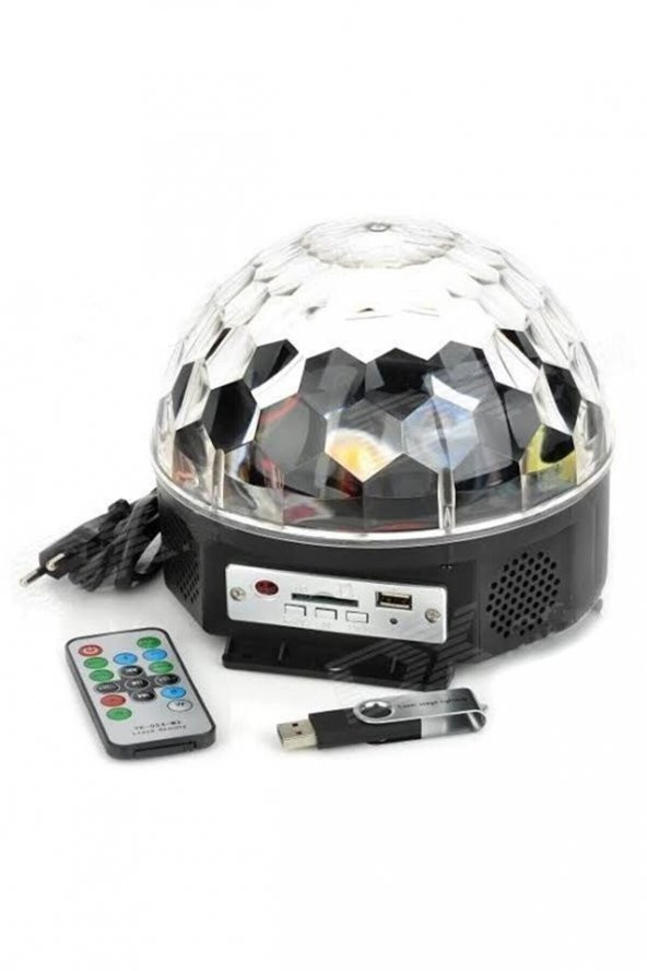 gaman Küre Disko Topu Kumandalı Müzik Çalar Dönen Rgb Parti Işıklar Bluetooth/Mp3/Usb Destekli Hoparlör - 3
