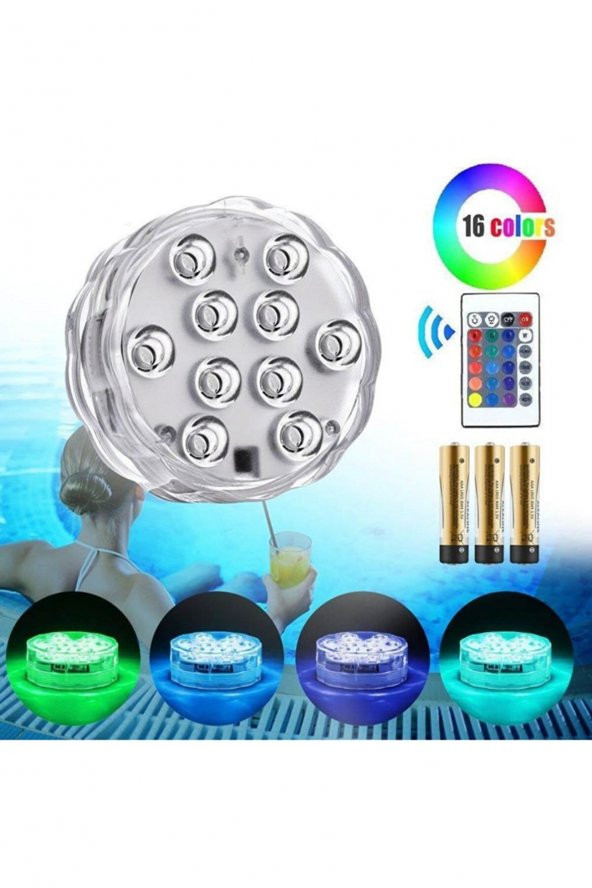 gaman Sualtı akvaryum ve havuz aydınlatma Kumandalı Renk Değiştiren Aydınlatma- 12 farklı renk Su geçirmez - 5