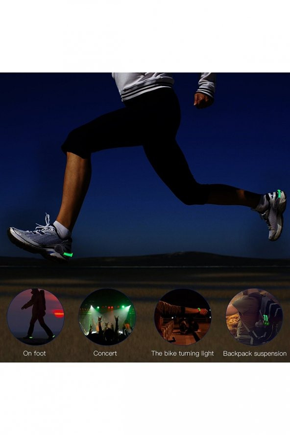 gaman Ayakkabıya Takılan Parlak Ledli Outdoor Işığı Gece Led Uyarı Işığı - Bisikletçiler ve Sporcular için - 6