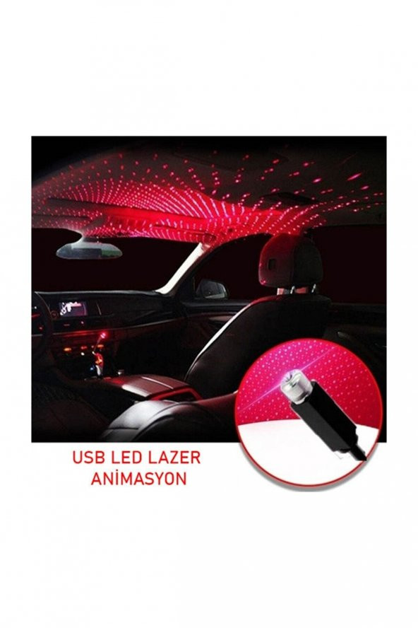 gaman Araç İçi Usb Girişli Bükülebilir USB Kırmızı Led lazer Show