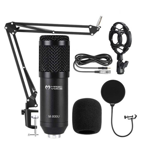 gaman M-800U 1.8m 3.5mm Masaüstü Tripodlu Mikrofon Yayıncı Youtuber Profesyonel Mikrofon Gaming
