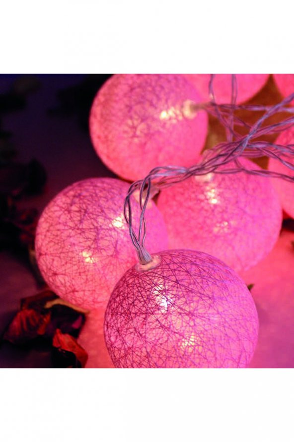 gaman 10lu Top led Işık 1,5 metre Pilli Dekoratif 6 farklı renk( mavi-krem-günışığı-mor-pembe-Koyu pembe) - 6