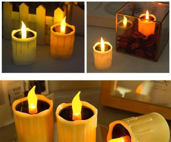 gaman Güneş Enerjili Solar Dekoratif Led 1w Alev Efekli Işık Mum Dış Mekan - 4