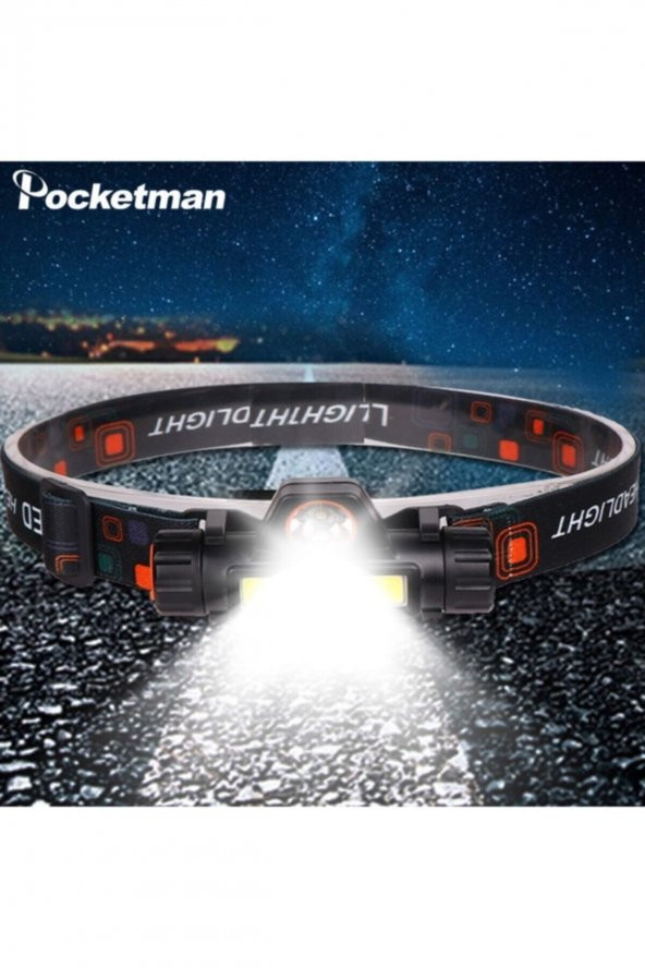 Lümen 1200 Cob Led Şarjlı Çalışma Lambası Kafa Feneri Kafa Lambası - 4