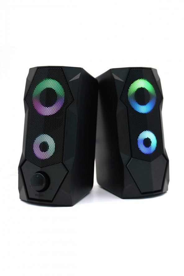 gaman sp-v915 Bilgisayar Hoparlörü Rgb Led Işıklı Gaming 3.5mm Jack Usb Speaker 1+1 Ses Sistemi 5w - 2