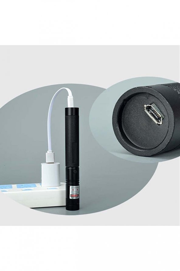 newnet High POWER Yeni Nesil Süper Parlak Micro Usb Şarjlı Lazer Pointer Yüksek Güçlü 5-10km - 5