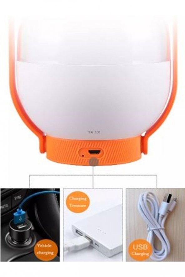 gaman 40 LED Şarj Edilebilir Lityum Parlaklık Ayarlı Asılabilir Çadır Lambası - Kamp Lambası 6,4 W 3600mAH - 6