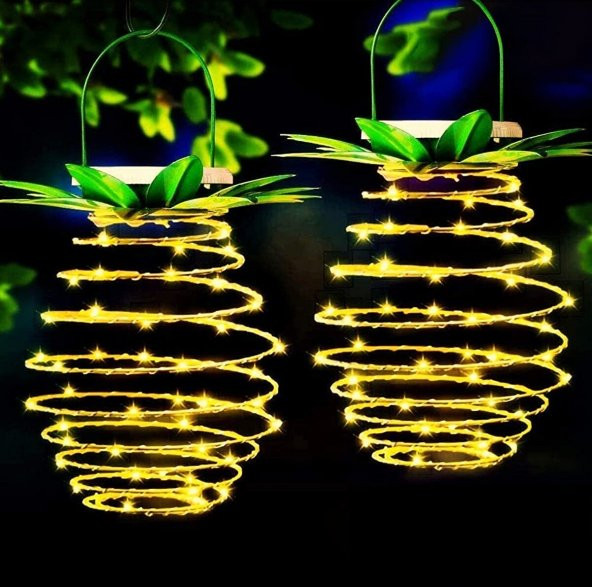 gaman Dekoratif Ananas Görünümlü Güneş Enerjili Peri Led ışıklı Lamba IP65 - 2
