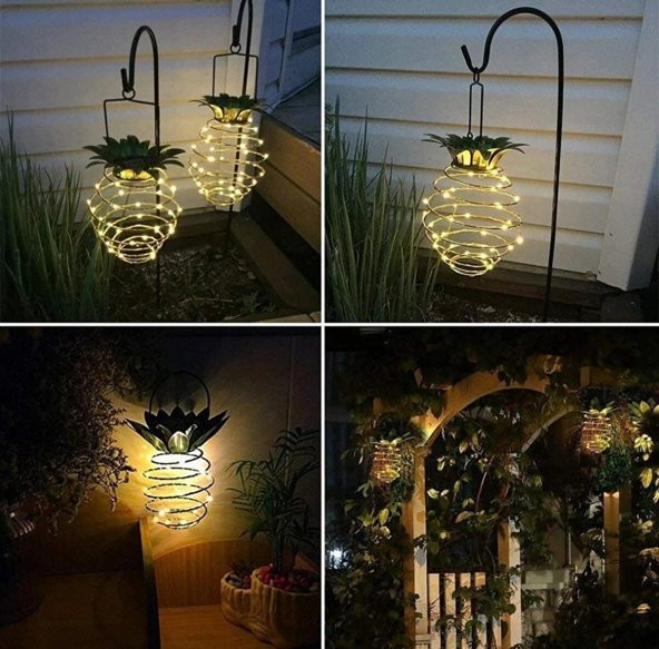 gaman Dekoratif Ananas Görünümlü Güneş Enerjili Peri Led ışıklı Lamba IP65 - 3