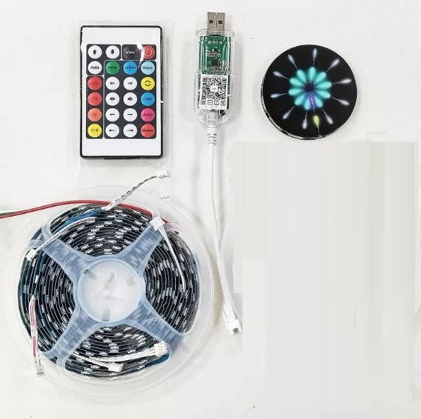 gaman Bluetoothlu Animasyonlu RGB LED Yıldız Kayar Led Işık 5V USB Girişli Sese DUYARLI Rengarenk - 6