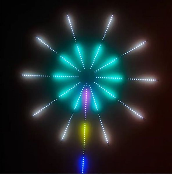 gaman Yeni Nesil Şık 115CM Çaplı RGB Yıldız Kayar Led Işık 5V USB Girişli Animasyonlu RGB Sese Duyarlı - 3