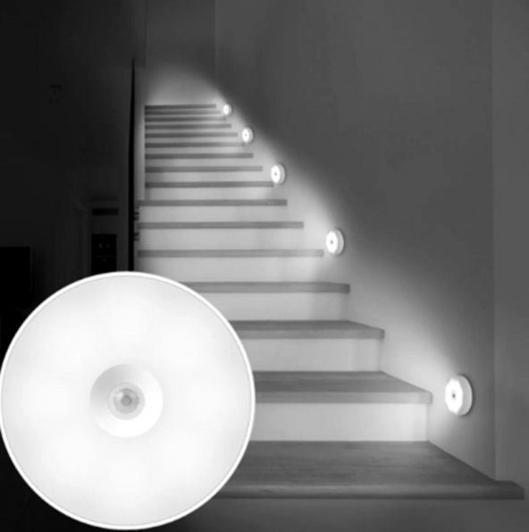 gaman Dolap içi Koridor ve Merdiven İçin Şarjlı Hareket Sensörlü Mıknatıslı 8 Led Beyaz Renk - 2