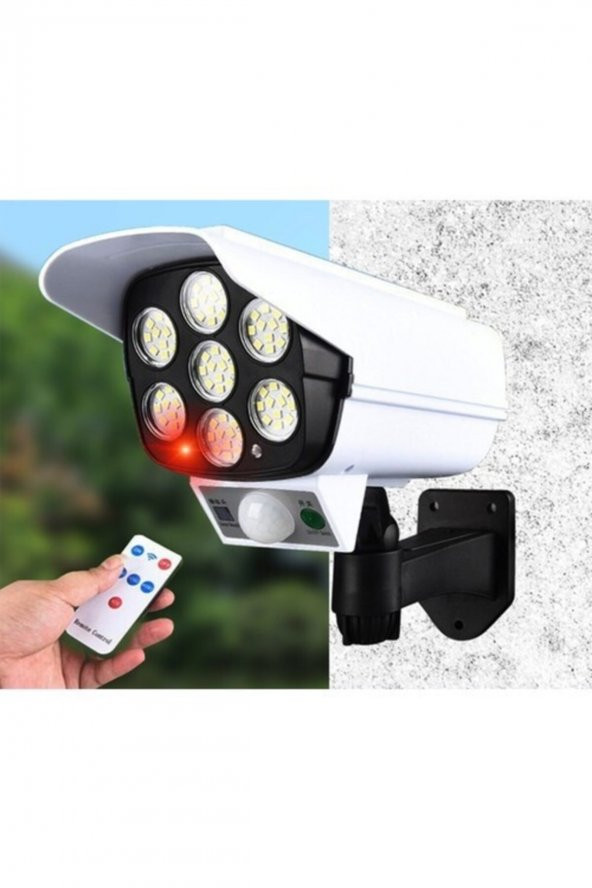 gaman Güneş Enerjili Sokak Lambası Solar SAHTE KAMERA GÖRÜNÜMLÜ Hareket Sensörlü 3 Mod Uzaktan Kumanda - 2