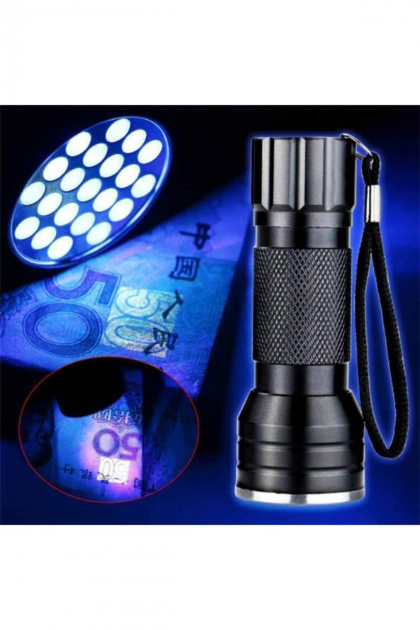 gaman Taşınabilir Ultraviyole Para Kimlik Kehribar Hayvan Kontrol Feneri 21 Led Mor Işık