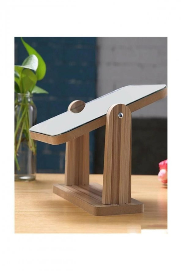 gaman Ahşap Ayarlanabilir Masa Üstü Makyaj Aynası 22 Cm - 3