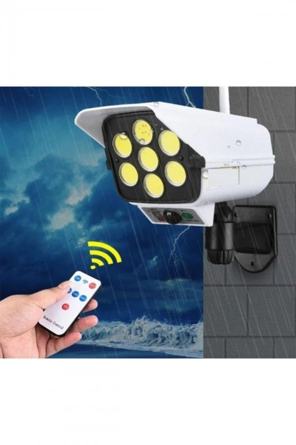 gaman Güneş Enerjili Bahçe Sokak Aydınlatması Uzaktan Kumandalı Sahte Kamera Görünümlü Ikaz Işıklı - 4