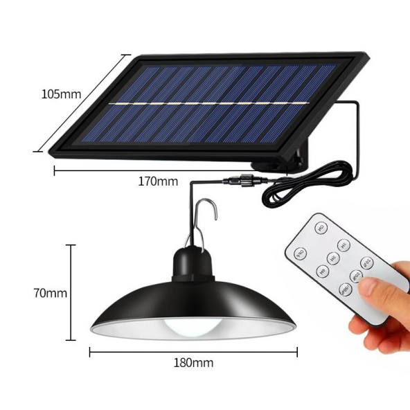 gaman Güneş Enerjili Su Geçirmez Kumandadan Işığı Ayarlanabilir Çift Başlıklı Sarkıt Led Lamba - 2