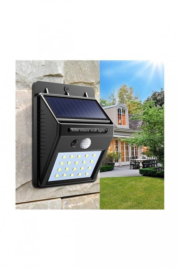 gaman 20 Led karanlık ve Hareket Sensörlü Güneş Enerjili Solar Duvar Lambası - 2
