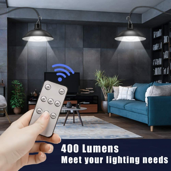 gaman Güneş Enerjili Kumandalı Işığı Kısılabilir Çift Başlıklı İç veya Dış Mekan Sarkıt Solar Led Lamba - 3