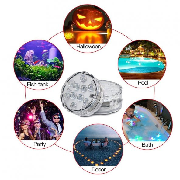 gaman Su geçirmez 10 Led RGB Dekoratif Mekan Ledi - 4