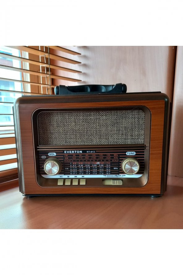 gaman Rt-813 Nostaljik Ahşap Görünümlü Fm Radyo Bluetooth Hoparlör Mp3 Çalar Ahşap Görünümlü