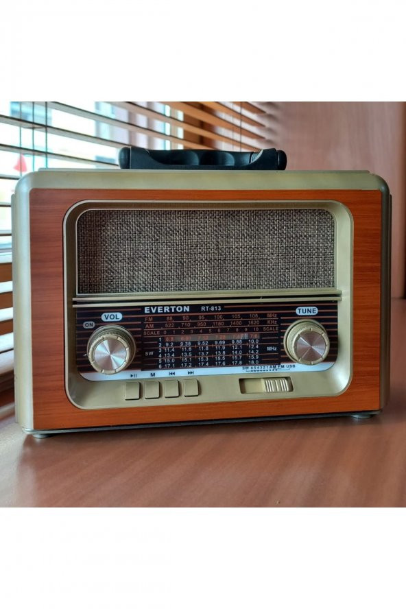 gaman Rt-813 Nostaljik Ahşap Görünümlü Fm Radyo Bluetooth Hoparlör Mp3 Çalar