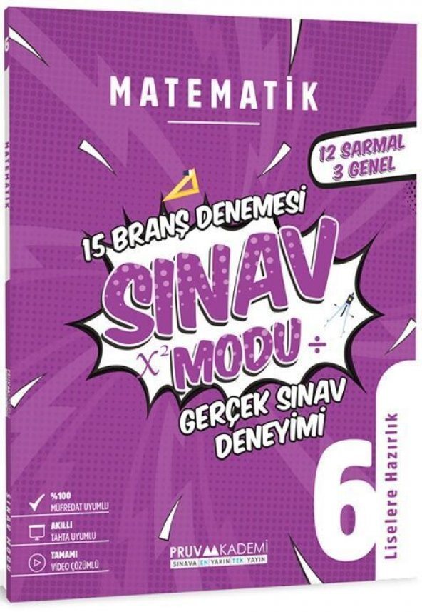 Pruva Akademi 6. Sınıf Matematik Sınav Modu 15 Deneme