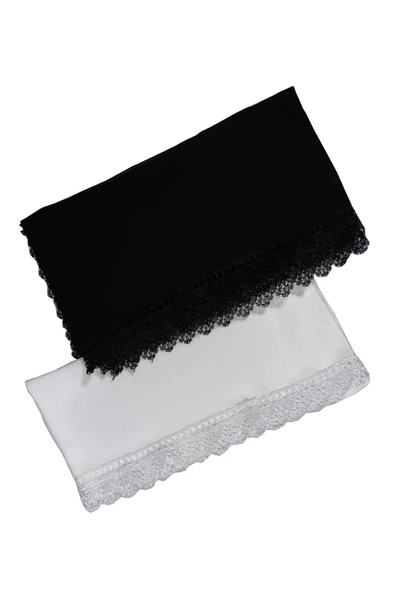 Mim Eşarp - Enba Şifon İğne Oyalı Şal Namaz ve Mevlüt Örtüsü 60x150 cm 2 Adet Tek Fiyat