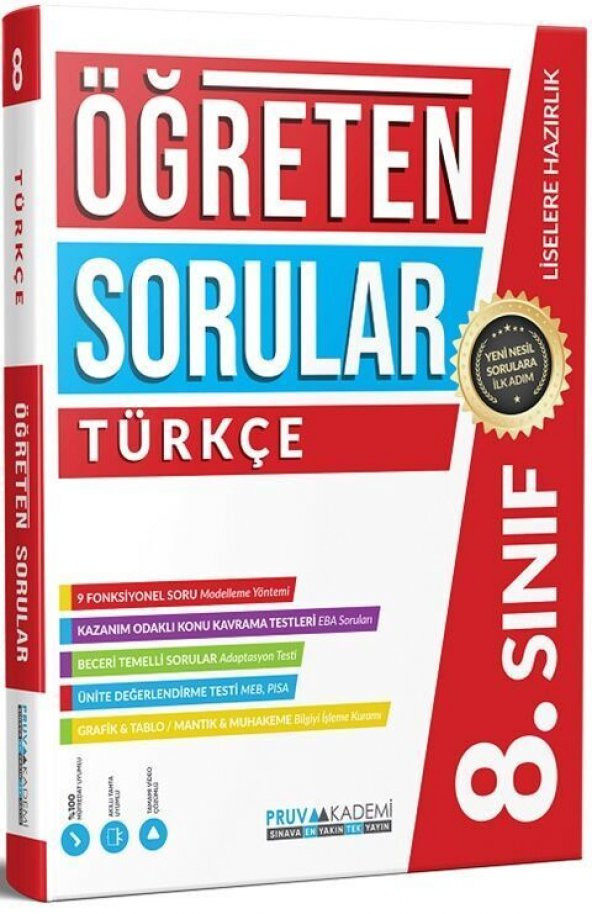 Pruva Akademi 8. Sınıf Türkçe Öğreten Soru Bankası