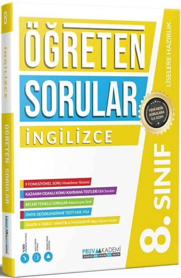 Pruva Akademi 8. Sınıf İngilizce Öğreten Soru Bankası