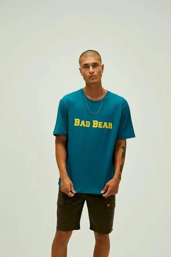 Bad Bear Title  Erkek Kısa Kollu Tişört 22.01.07.053 Mavi