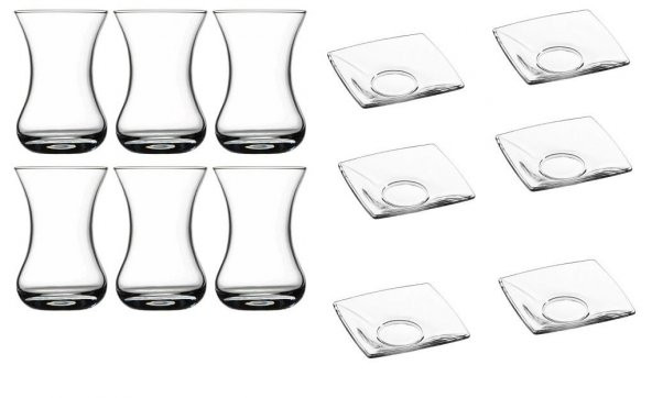 Paşabahçe ince belli çay bardağı seti takımı 12 prç.