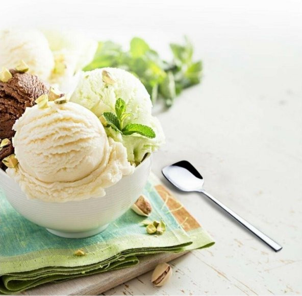 Nehir deniz dondurma kaşık - 12 li dondurma kaşığı tatlı kaşık boyu