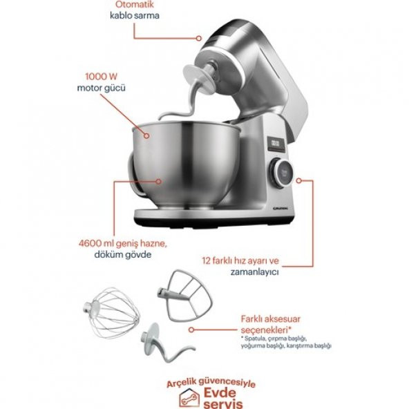 GRUNDİG KMP 8650 S MUTFAK MAKİNESİ / MUTFAK ŞEFİ GRİ - 2