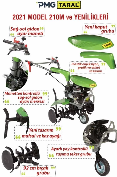 Taral 210M PMG168FB Benzinli Çapa Makinası - Resim 5