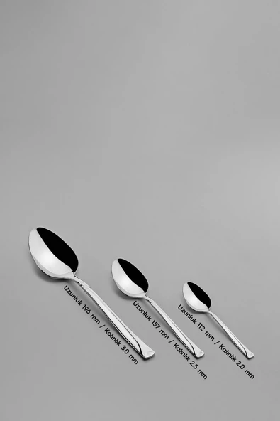 Nehir fiesta çatal kaşık bıçak takımı seti - 72 prç.kaşık seti sade - 4