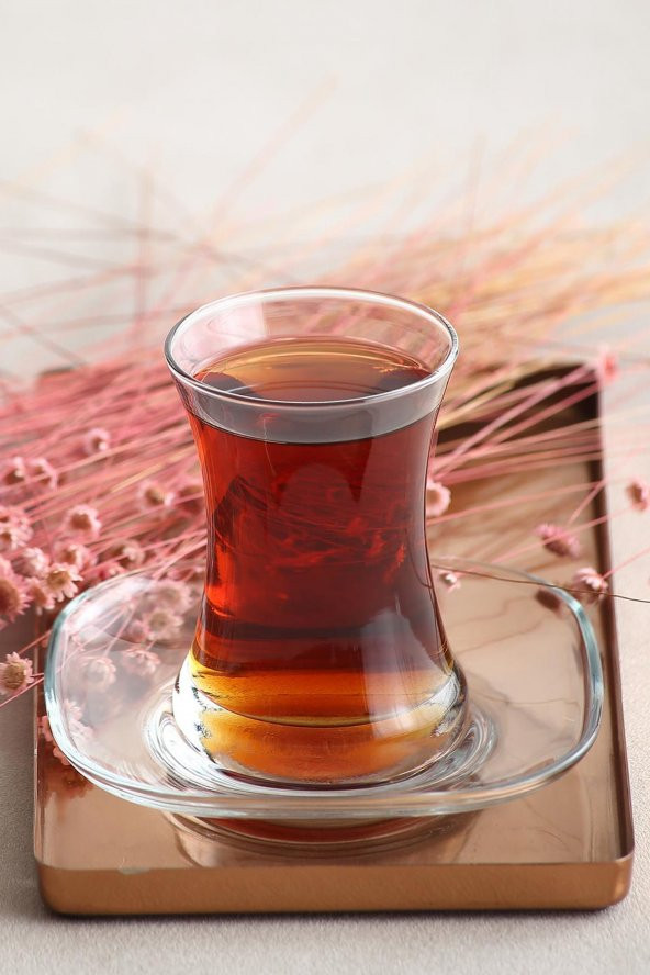 Lav Zen Sade Çay Seti Çay Takımı - Çay Bardağı Takımı Tabağı 12 Prç.