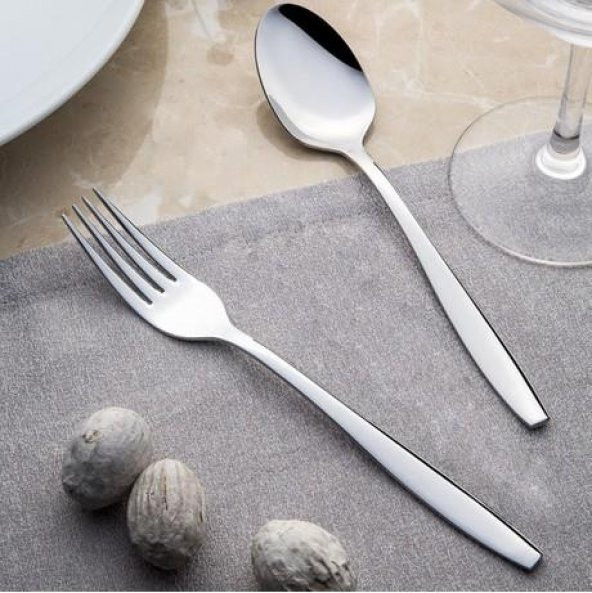 Nehir sahra kaşık çatal takımı - 60 prç. kaşık çatal takımı seti 12 kişilik