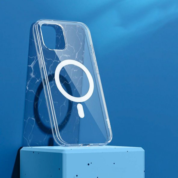 iPhone 13 Pro Kılıf Magsafe Özellikli Şeffaf Silikon Kapak - 8
