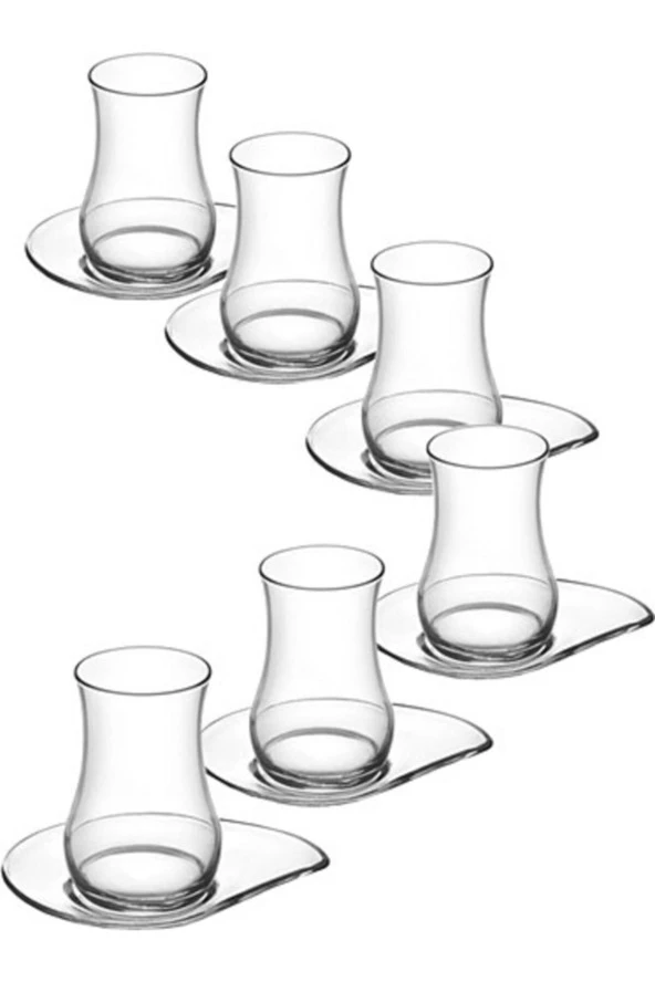 Lav Eva Çay Takımı Çay Seti - Çay Bardağı Ve Tabağı 12 Prç. - Resim 2