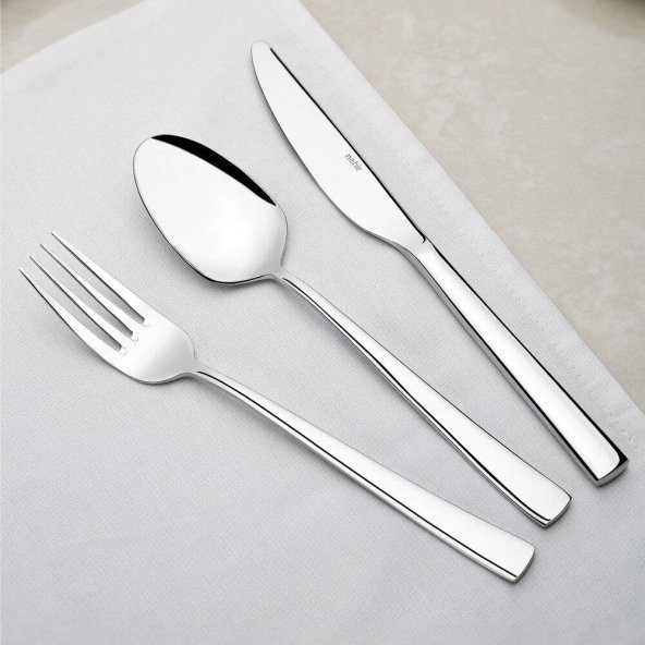 Nehir deniz sade 18 prç. çatal kaşık bıçak takımı seti 6 kişilik ürün görseli 1