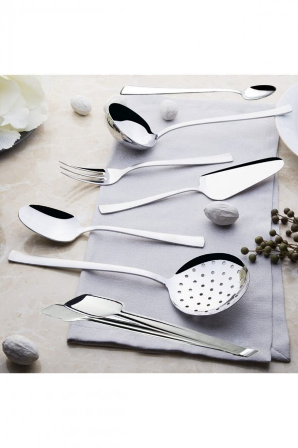 Nehir dalyan servis takımı - kepçe kevgir kaşık seti 7 parça ürün görseli 1